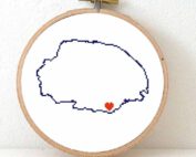 Norfolk island map cross stitch pattern