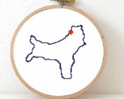 Christmas island map cross stitch pattern