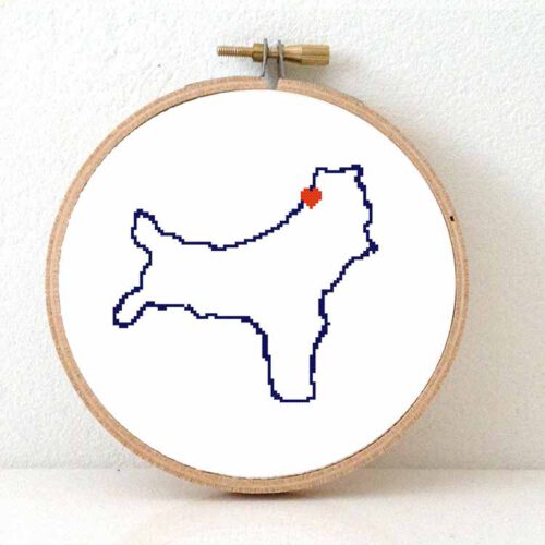 Christmaseiland kaart kruissteek patroon