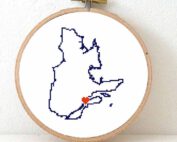 canada Quebec map cross stitch pattern