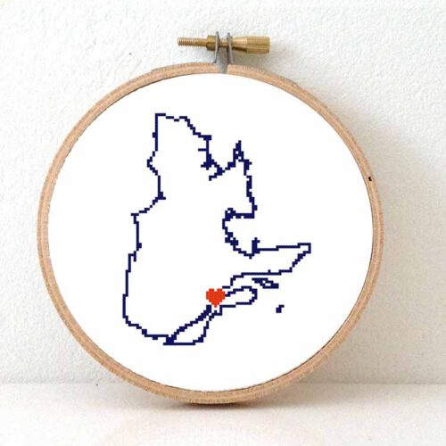 Canada Quebec kaart kruissteek patroon