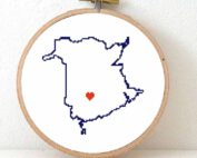 canada New Brunswick map cross stitch pattern