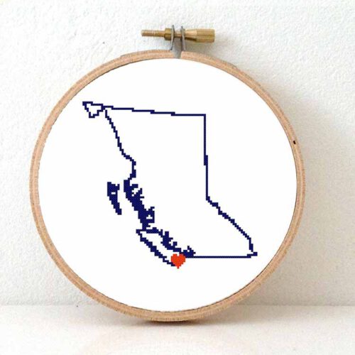 Canada Brits-Columbia kaart kruissteek patroon