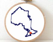Ontario map cross stitch pattern
