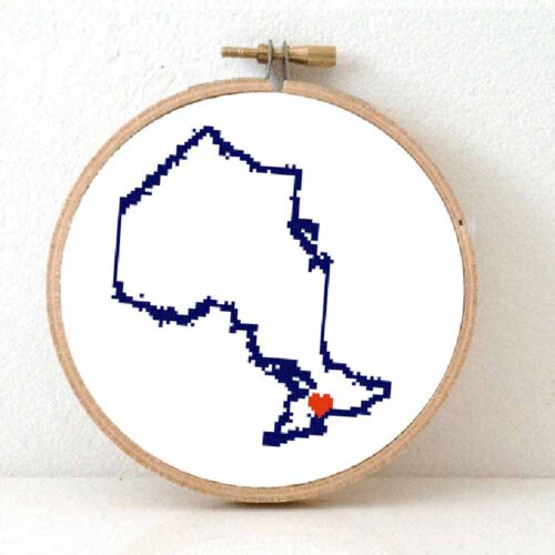 Ontario kaart kruissteek patroon