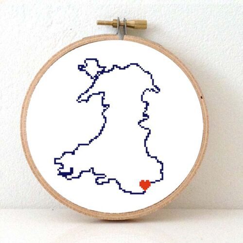 stitchamap - wales cross stitch pattern map