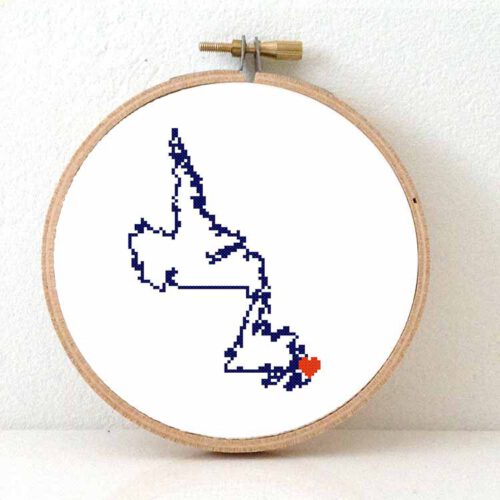 Canada Newfoundland en Labrador kaart kruissteek patroon