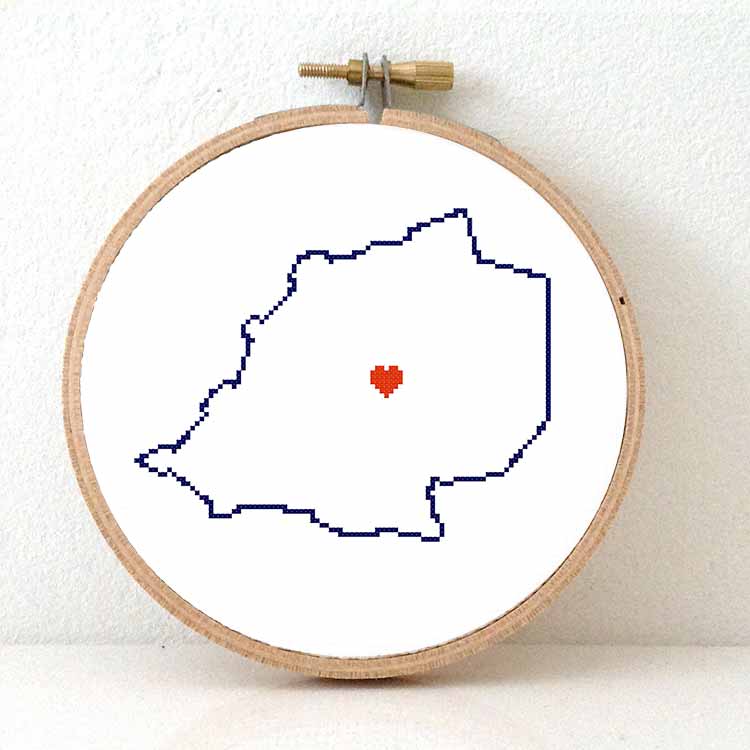 Vaticaanstad kaart kruissteek patroon