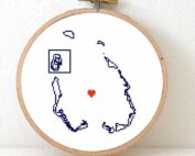 Cocos keeling islands map cross stitch pattern