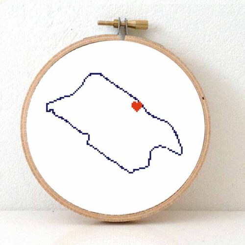 Pitcairn kaart kruissteek patroon