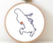 Martinique map cross stitch pattern