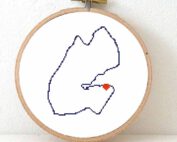 Djibouti map cross stitch pattern