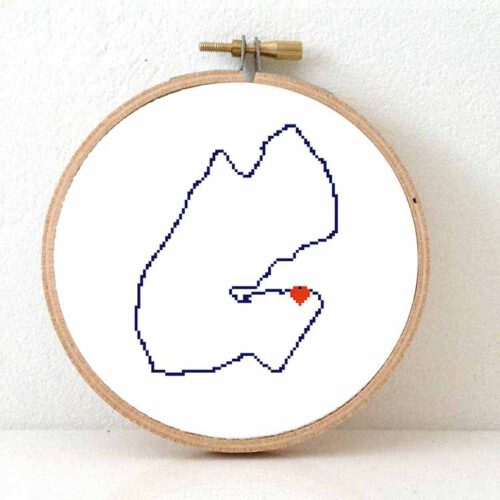 Djibouti kaart kruissteek patroon