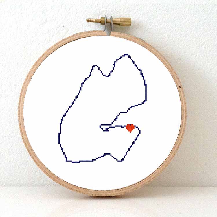 Djibouti kaart kruissteek patroon