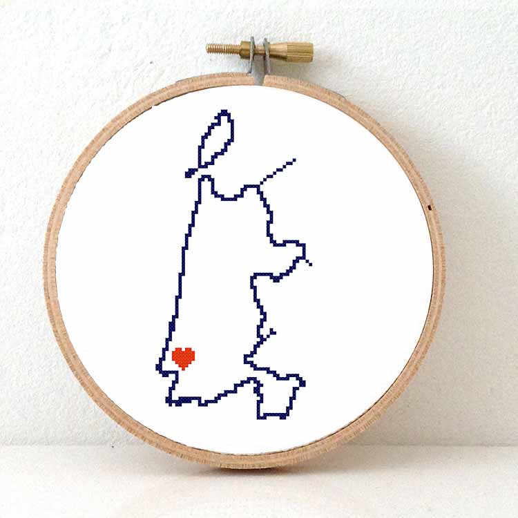 Noord-Holland kaart kruissteek patroon