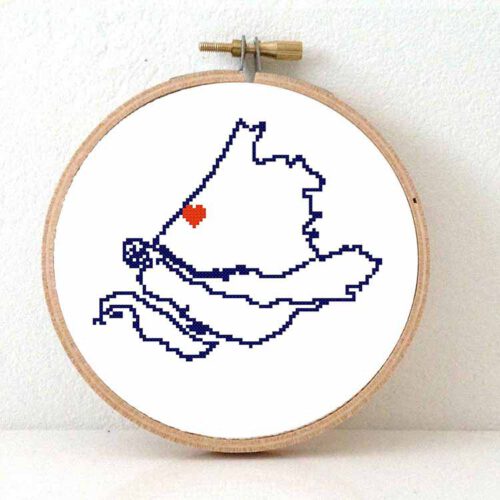 Zuid Holland map cross stitch pattern