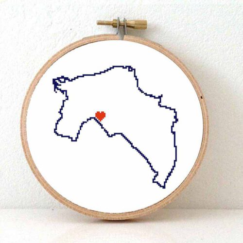 Groningen map cross stitch pattern