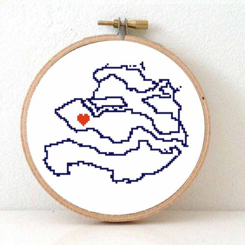 Zeeland map cross stitch pattern