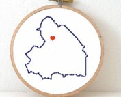 Drenthe map cross stitch pattern