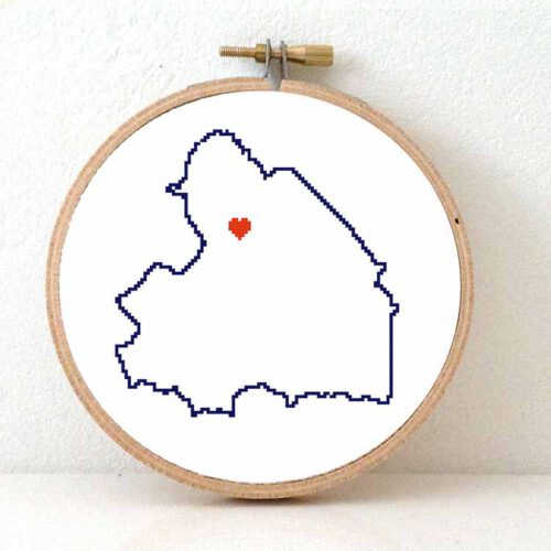 Drenthe map cross stitch pattern