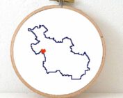 Overijssel map cross stitch pattern