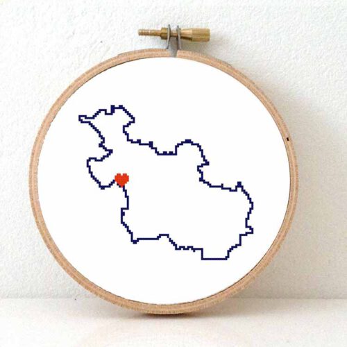 Overijssel map cross stitch pattern