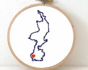Limburg map cross stitch pattern