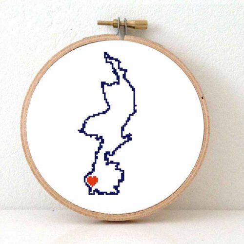 Limburg map cross stitch pattern