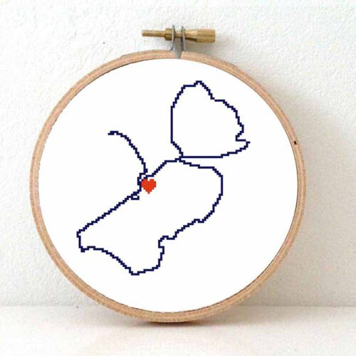 Flevoland map cross stitch pattern