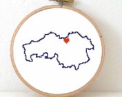 Noord-brabant map cross stitch pattern