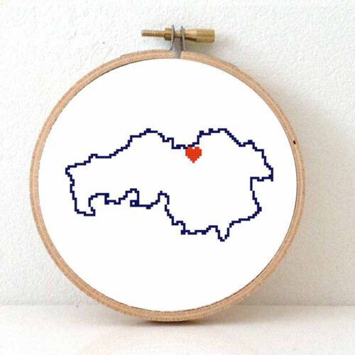 Noord-brabant map cross stitch pattern