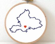 Gelderland map cross stitch pattern