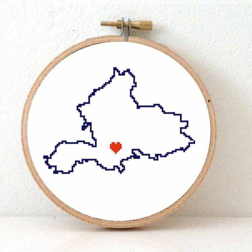 Gelderland map cross stitch pattern