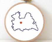 Utrecht map cross stitch pattern