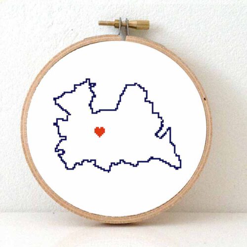 Utrecht map cross stitch pattern