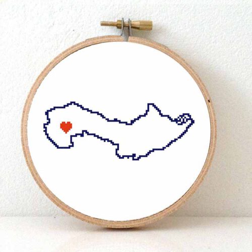 Zeeuws-Vlaanderen map cross stitch pattern
