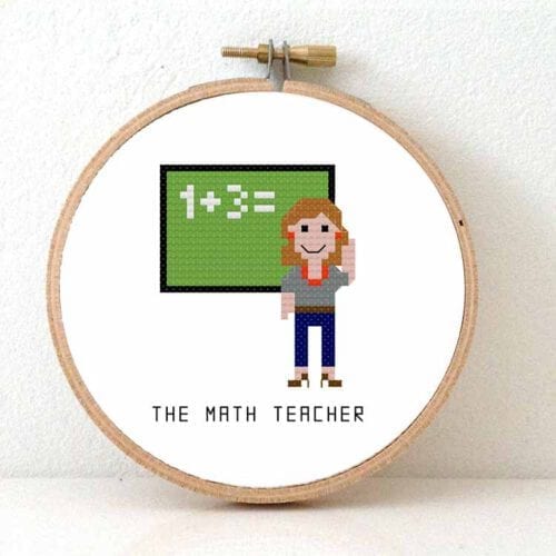 wiskundedocente vrouw kruissteek patroon