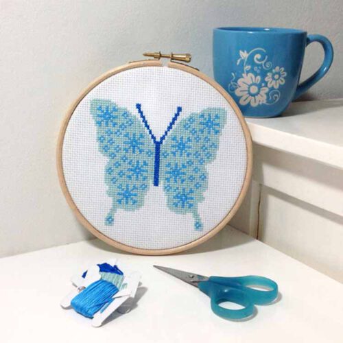 sneeuwvlok vlinder kruissteek patroon