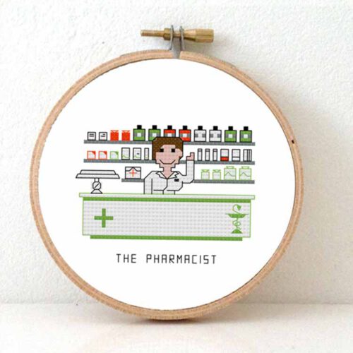apothekeres vrouw kruissteek borduurpatroon
