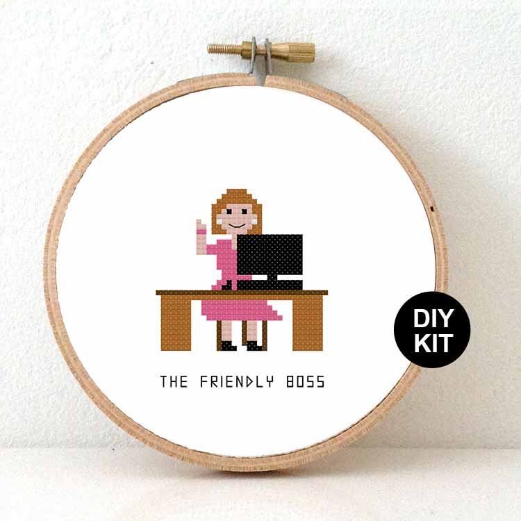 leuke bazin vrouw kruissteek borduurpakket