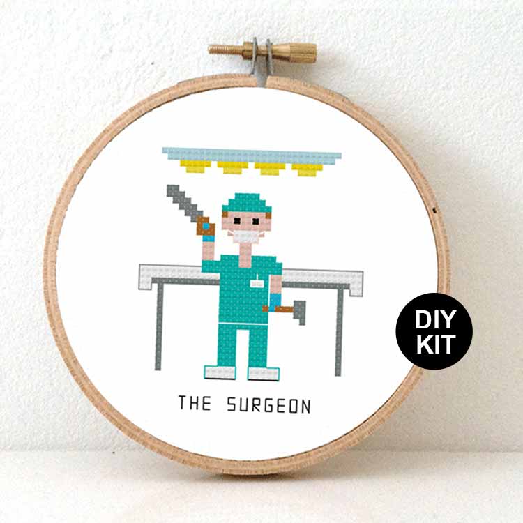 man chirurg kruissteek borduurpakket