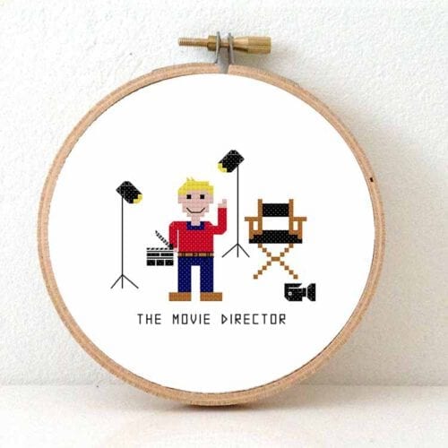 man regisseur kruissteek borduurpatroon