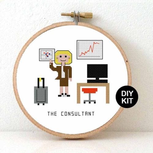 Kruissteek borduurpakket vrouw consultant
