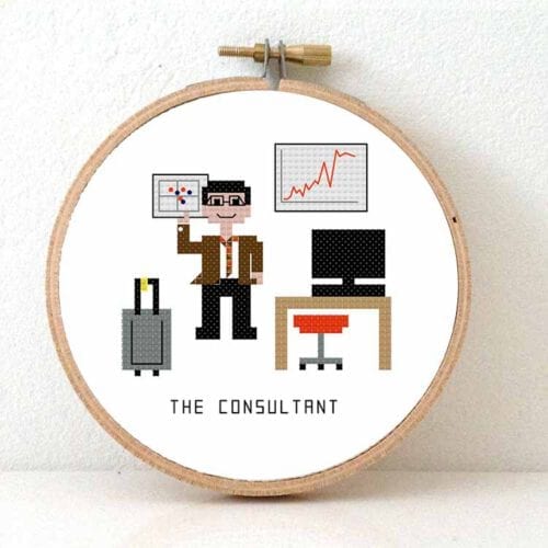 man consultant kruissteek borduurpatroon