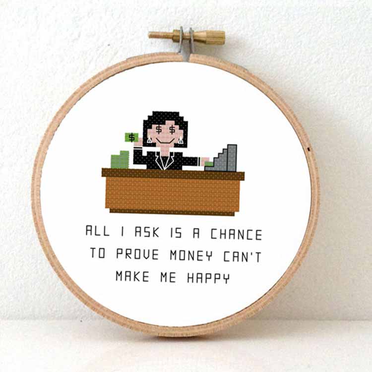 bankier vrouw kruissteek patroon