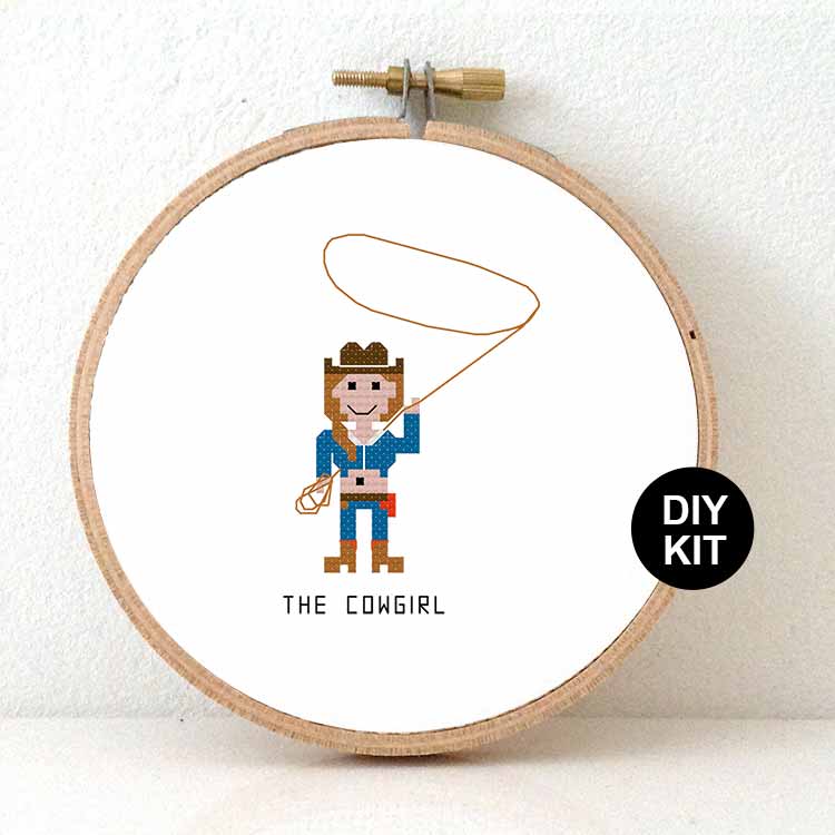 Cowboy kruissteek borduurpakket voor beginners