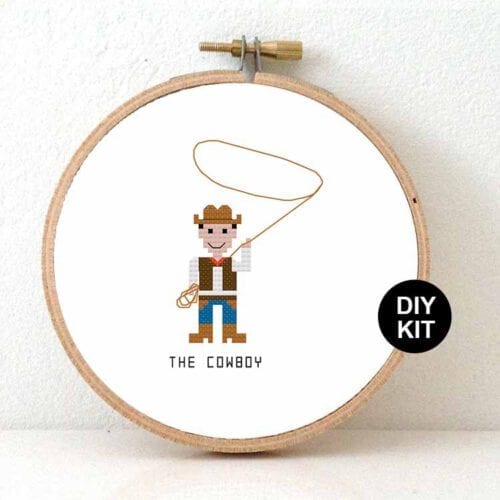 Cowboy kruissteek borduurpakket voor beginners