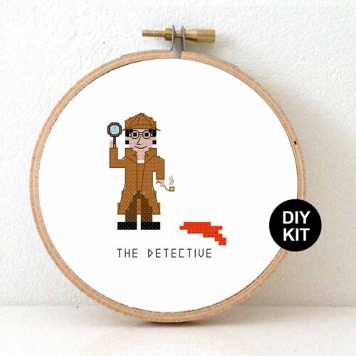 man detective kruissteek borduurpakket