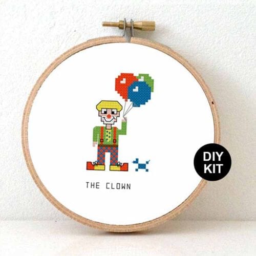 Clown kruissteek borduurpakket