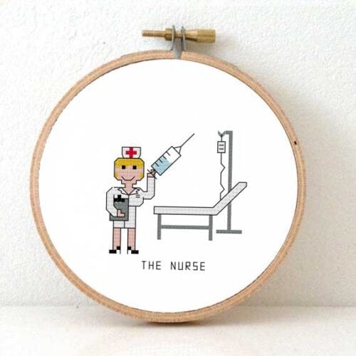 man verpleger kruissteek patroon